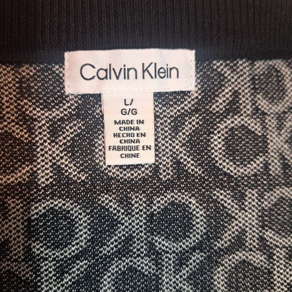Calvin Klein Women's All Over Logo Black & White Knit Skirt K4VR8771‎ NWT Size L - Picture 5 of 6